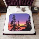 Sunset Lake Reversible Plush Sherpa Blanket