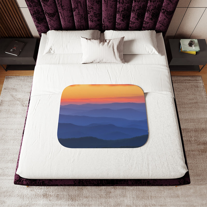 Mountain Sunset Reversible Plush Sherpa Blanket